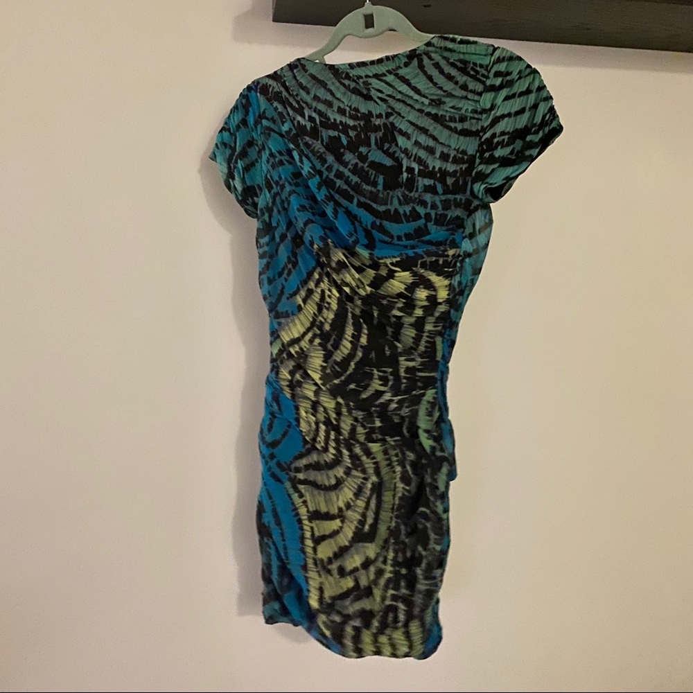 DVF | Erosa Silk Ruched dress size 4 Animal Print - Picture 9 of 11
